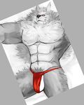  biceps big_muscles blue_eyes bulge canine fundoshi iceman1984 kemono loincloth male mammal muscles nude pecs rouen scar sega shining_(series) shining_force shining_wind solo underwear video_games wolf 