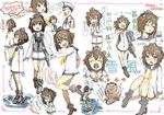  1girl absurdres admiral_(kantai_collection) azumanga_daiou bad_revision bangs beaver binoculars blush brown_eyes brown_hair downscaled_revision dress hair_ornament highres kantai_collection kimura looking_at_viewer md5_mismatch nametake open_mouth sailor_dress school_uniform serafuku short_hair smile translation_request yukikaze_(beaver) yukikaze_(kantai_collection) 