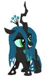  alpha_channel animated cat_eyes changeling fangs female friendship_is_magic green_eyes green_hair hair holes long_hair my_little_pony plain_background queen_chrysalis_(mlp) slit_pupils smile solo straight_hair tomdantherock transparent_background young 