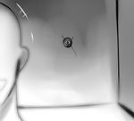  animated_gif eyes faceless han_(jackpot) hole hole_in_wall monochrome original peeping satire twitter voyeurism wall 