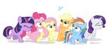  applejack_(mlp) arthropod blonde_hair blue_eyes butterfly cute dm29 equine eyes_closed female fluttershy_(mlp) freckles friendship_is_magic green_eyes hair horn horse insect mammal multi-colored_hair my_little_pony pegasus pink_hair pinkie_pie_(mlp) pony purple_eyes purple_hair rainbow_dash_(mlp) rarity_(mlp) twilight_sparkle_(mlp) two_tone_hair unicorn wings young 