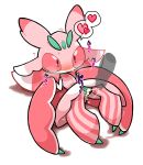  1girl aftersex antennae black_eyes blush creatures_(company) cum cum_in_pussy cum_string disembodied_penis full_body furry game_freak gen_7_pokemon heart heart-shaped_pupils japanese_text kgym774 lurantis lying nintendo no_humans no_mouth nose_blush on_back penis pink_sclera pokemon pokemon_(creature) pussy pussy_juice shiny shiny_skin simple_background solo speech_bubble spoken_heart spread_legs sweat symbol-shaped_pupils translation_request trembling uncensored white_background 