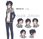  :d ^_^ black_hair braid character_sheet closed_eyes hood hoodie jimon_asuta official_art open_mouth purple_eyes sasaki_keigo sekai_seifuku:_bouryaku_no_zvezda smile sweater transparent_background 