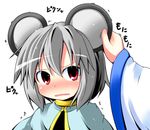  animal_ears blush capelet ear_grab eargasm face grey_hair hands ichimi kochiya_sanae mouse_ears nazrin out_of_frame playing_with_another's_ears red_eyes solo_focus touhou trembling 