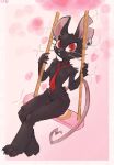 anthro big_ears breasts c3ilin camille_(fortnite) epic_games featureless_breasts female fortnite hairless_tail hi_res mammal mostly_nude murid murine necktie necktie_only notched_ear nude rat red_eyes rodent sitting small_breasts smile solo swingset whiskers
