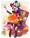  bow dress ebira halloween happy_halloween hat jack-o'-lantern md5_mismatch orange_dress original pumpkin solo staff 