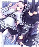  animal_ears bad_id bad_pixiv_id bell bell_collar black_hair black_legwear black_nails blue_eyes blush cat_ears cat_tail chocola_(sayori) collar flower hair_ornament hakama japanese_clothes long_hair lying multiple_girls nail_art nail_polish nekopara open_mouth pink_hair sayori tail thighhighs vanilla_(sayori) white_legwear zettai_ryouiki 