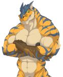2024 4_fingers abs anthro anthrofied barely_visible_genitalia barely_visible_penis barely_visible_tail biceps big_biceps big_muscles big_pecs biped blue_body blue_face blue_scales blue_stripes brown_arms brown_body brown_scales capcom colored colored_line_art crossed_arms digital_drawing_(artwork) digital_media_(artwork) fangs fingers flaccid flying_wyvern genitals green_eyes green_sclera half-length_portrait horn humanoid_genitalia humanoid_hands humanoid_penis looking_at_viewer male manly monster_hunter multicolored_body multicolored_scales muscular muscular_anthro muscular_male navel nipples no_irises nude orange_body pecs penis penis_base portrait pupils scales shaded sharp_teeth simple_background slit_pupils solo standing striped_genitalia striped_penis stripes tail tan_body teeth tigrex vein veiny_muscles veiny_penis white_background zaqiizawa