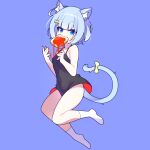  1girl animal_ears bread cat_ears cat_tail cross_(vgne4542) food full_body highres jelly_hoshiumi phase_connect short_hair simple_background solo tail 