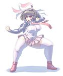  animal_ears breasts bunny_ears fax_ogawa large_breasts necktie original plump solo thighhighs 