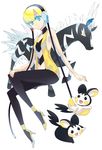  bad_id bad_pixiv_id blonde_hair blue_eyes choker emolga gen_5_pokemon gym_leader headphones kamitsure_(pokemon) lesskiss midriff navel pantyhose pokemon pokemon_(creature) pokemon_(game) pokemon_bw short_hair zebstrika 