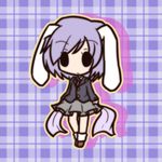  animal_ears bad_id bad_pixiv_id bunny_ears chibi fushigi_ebi purple_hair reisen shawl short_hair solo touhou 