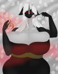 absurd_res anthro asian_clothing big_breasts breasts brush clothing dragon east_asian_clothing elegant female fire hi_res huge_breasts japanese_clothing kimono kirin looking_at_viewer mature_female mythological_creature mythological_scalie mythology nightflower paintbrush painting scalie