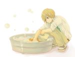  basil blue_eyes brown_hair bubbles katekyo_hitman_reborn laundry tub washing_board 