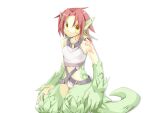 1girl bmp-to-png_conversion breasts closed_mouth clothing_request colored_skin cowboy_shot dragon_ears dragon_girl dragon_tail facial_tattoo fins frfr game_cg granberia green_skin hair_intakes head_fins light_frown looking_at_viewer medium_breasts mon-musu_quest! monster_girl neck_tattoo non-web_source pointy_ears red_hair scales short_hair simple_background solo tail tattoo transparent_background v-shaped_eyebrows yellow_eyes yellow_skin 