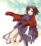  bad_id bad_pixiv_id jacket japanese_clothes kara_no_kyoukai kimono kotarou_(raincoat) red_jacket ryougi_shiki sky solo 