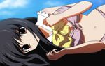  bikini black_hair houraisan_kaguya long_hair lying on_side solo swimsuit touhou yadokari_genpachirou 