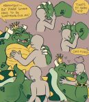 2023 3_toes 5_fingers ambiguous_gender anthro anus belly black_text bowser claws crown crown_only digital_drawing_(artwork) digital_media_(artwork) english_description english_text faceless_ambiguous faceless_character faceless_human feet fingers foot_fetish foot_focus foot_lick foot_play forked_tongue green_anus green_body green_eyelids green_shell green_skin grey_background headgear headgear_only heart_symbol human human_on_anthro interspecies king_koopa koopa licking male male/ambiguous mammal mario_bros nintendo open_mouth scalie shell signature simple_background super_mario_bros_super_show talking_to_another talking_to_partner text toes tongue vvondermoon white_claws yellow_belly yellow_crown yellow_sclera yellow_speech_bubble yellow_spikes