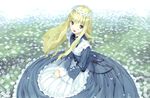  absurdres alice_(wonderland) alice_in_wonderland blonde_hair dress flower headdress highres long_hair long_sleeves open_mouth solo ueda_ryou 