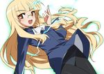  bad_id bad_pixiv_id blonde_hair crotch_seam electricity glasses long_hair open_mouth orange_eyes panties panties_under_pantyhose pantyhose perrine_h_clostermann solo strike_witches tonbi underwear uniform world_witches_series 