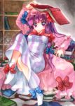  bad_id bad_pixiv_id book breasts crescent hat long_hair medium_breasts ne-on patchouli_knowledge purple_eyes purple_hair solo touhou 