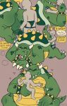 2023 ambiguous_gender anal anal_penetration anthro anus armband balls barefoot belly big_belly black_text bowser crown crown_only digital_drawing_(artwork) digital_media_(artwork) duo english_description english_text face_lick faceless_ambiguous faceless_character faceless_human faceless_male feet foreskin forked_tongue genitals green_anus green_balls green_body green_penis green_shell green_skin grey_background headgear headgear_only heart_symbol hi_res human human_on_anthro interspecies king_koopa koopa licking male male/ambiguous male_penetrated mammal mario_bros nintendo object_in_ass open_mouth penetration penis pink_tongue scalie sex sex_toy sex_toy_in_ass sex_toy_insertion sharp_teeth shell signature simple_background size_difference speech_bubble spiked_armband spikes strapon strapon_sex submissive submissive_anthro super_mario_bros_super_show talking_to_another talking_to_partner teeth text tongue toying_partner vvondermoon white_speech_bubble yellow_belly yellow_sclera yellow_speech_bubble yellow_spikes