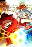  afuro_terumi ball fire_dragon_(inazuma_eleven) inazuma_eleven inazuma_eleven_(series) long_hair male_focus multiple_boys nagumo_haruya orange_eyes red_hair soccer_ball suzuno_fuusuke telstar yellow_eyes yupopo_(hidame) 