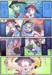  book clenched_teeth clueless comic hat hinanawi_tenshi jizeru_(giselebon) light_bulb multiple_girls nagae_iku nightgown no_hat no_headwear sword sword_of_hisou teeth touhou translated weapon yuri 