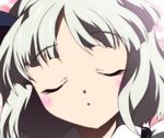  blush closed_eyes face incoming_kiss konpaku_youmu silver_hair solo touhou yadokari_genpachirou 