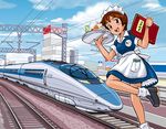  futatsu_no_spica ground_vehicle kamogawa_asumi lim shinkansen solo train tray waitress 