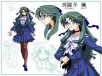  character_sheet glasses green_eyes green_hair long_hair night_wizard oekaki original pantyhose shinmai_(kyata) 