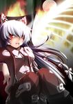  cigarette fujiwara_no_mokou highres kurasaki_cority sitting smoking solo touhou 