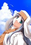  blue_eyes blue_hair cloud day habit index kouji_(campus_life) long_hair nun robe sky solo to_aru_majutsu_no_index white_hair 