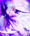  1girl angel_wings bad_id bad_pixiv_id black_wings blonde_hair c.c. c_(rahit) code_geass green_hair holding hug long_hair v.v. wings 