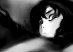  from_behind futon_(kitsune_tsuki) greyscale hong_meiling long_hair looking_at_viewer looking_back monochrome solo touhou upper_body 