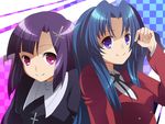  bad_id bad_pixiv_id blue_hair cross crossover hair_ornament kannagi kawashima_ami laco_soregashi multiple_girls purple_eyes purple_hair toradora! zange 