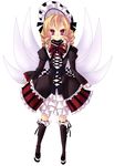  bad_id bad_pixiv_id blonde_hair drill_hair gothic_lolita hat kaza lolita_fashion luna_child red_eyes solo touhou twin_drills twintails wings 