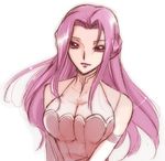  bare_shoulders breasts cleavage code_geass cornelia_li_britannia kurimomo large_breasts long_hair pink_hair solo 