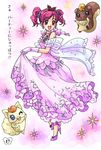  :d coco_(yes!_precure_5) dress drill_hair gown high_heels non-web_source nuts_(yes!_precure_5) open_mouth pink_hair precure princess purple_eyes shoes short_twintails smile translation_request twintails yes!_precure_5 yumehara_nozomi 