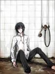 bad_id bad_pixiv_id black_hair code_geass lelouch_lamperouge male_focus open_clothes open_shirt parody sasahara_rena shirt showering solo wet 