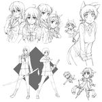  ga-rei ga-rei_zero greyscale hiiragi_kagami hiiragi_tsukasa isayama_yomi izumi_konata katana lucky_star lynette_bishop monochrome multiple_girls ryouou_school_uniform sanya_v_litvyak school_uniform serafuku shirayuki_shoushirou strike_witches sword takara_miyuki tsuchimiya_kagura weapon world_witches_series 