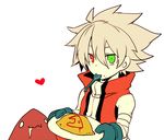  bad_id bad_pixiv_id blazblue dead_spike food heterochromia kuro_yuzu omelet ragna_the_bloodedge silver_hair spoon younger 