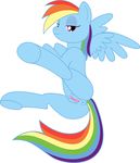 anus blue_fur butt equine female friendship_is_magic fur hooves horse looking_at_viewer my_little_pony natasatch nude pony pussy rainbow_dash_(mlp) smile solo wings 