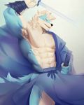  2019 abs anthro biceps bozi canine clothed clothing digital_media_(artwork) fur hi_res male mammal muscular muscular_male pecs solo wolf 