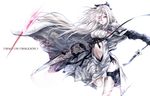  armor asuke_yuki drag-on_dragoon long_hair sword weapon white_hair zero_(drag-on_dragoon) 