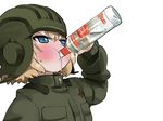  blonde_hair blue_eyes blush drink girls_und_panzer harepore katyusha white 