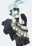  bad_id bad_pixiv_id blue_eyes dress floating_hair green_hair hatsune_miku long_hair nonoharak pantyhose solo twintails vocaloid 