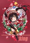  artist_name bell black_hair black_legwear censored chibi christmas clock_eyes convenient_censoring convenient_leg date_a_live heterochromia jingle_bell kingchenxi long_hair panties red_eyes reindeer santa_costume smile solo symbol-shaped_pupils thighhighs tokisaki_kurumi twintails underwear yellow_eyes 