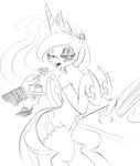  blush cake crown cutie_mark eating equine feeding female feral food friendship_is_magic hair horn horse human long_hair mammal my_little_pony open_mouth pony princess_celestia_(mlp) smile winged_unicorn wings zev 