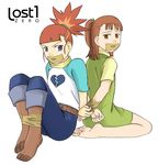  2girls barefoot bdsm bondage bound character_request digimon digimon_tamers feet gag katou_juri lost1zero makino_ruki multiple_girls no_shoes purple_eyes toes 